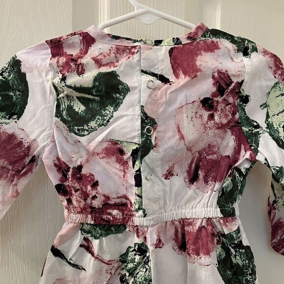 Bailey's Blossoms Floral Romper Long Sleeve Shorty Pockets Girls Size 2T - Picture 12 of 13